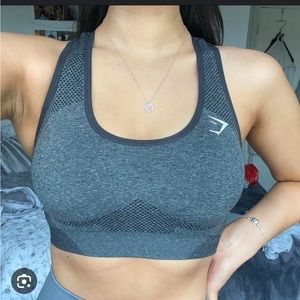 Gymshark Vital Seamless 2.0 Sports Bra in Charcoal Marl, size medium